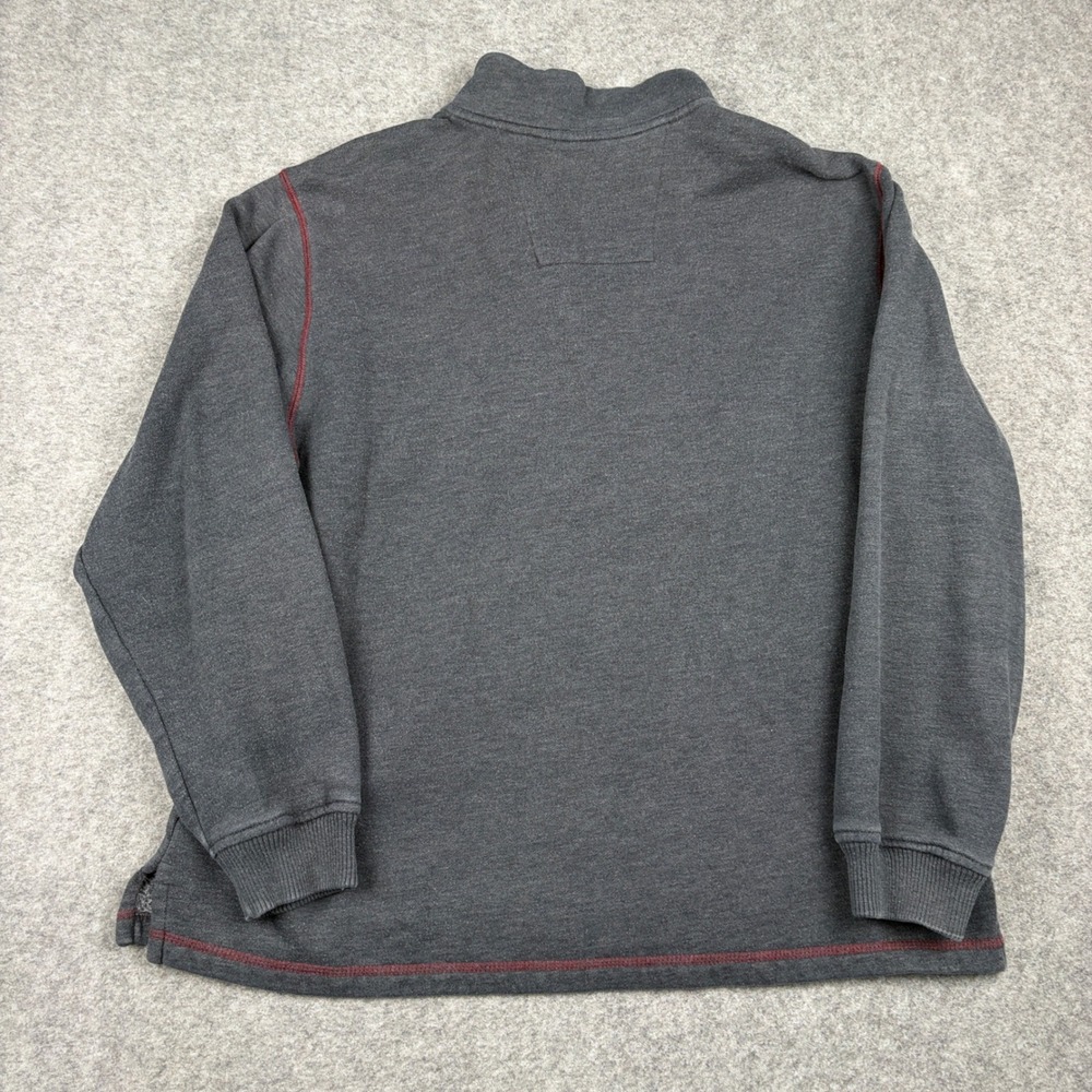 Arrow Quarter Zip Pullover Mens XXL Charcoal Gray Red Contrast Stitch Sweatshirt - Picture 8 of 9